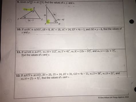 Translation of problems into algebra. Gina Wilson All Things Algebra Geometry Unit 6 Worksheet 2 ...