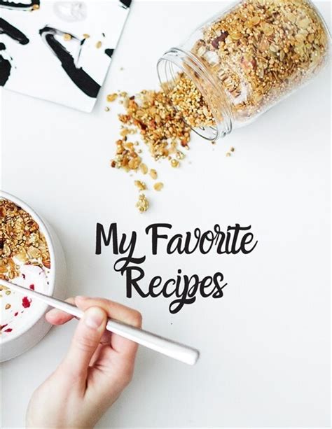 알라딘 My Favorite Recipes Blank Recipe Journal to Write in for Women Food Cookbook Design