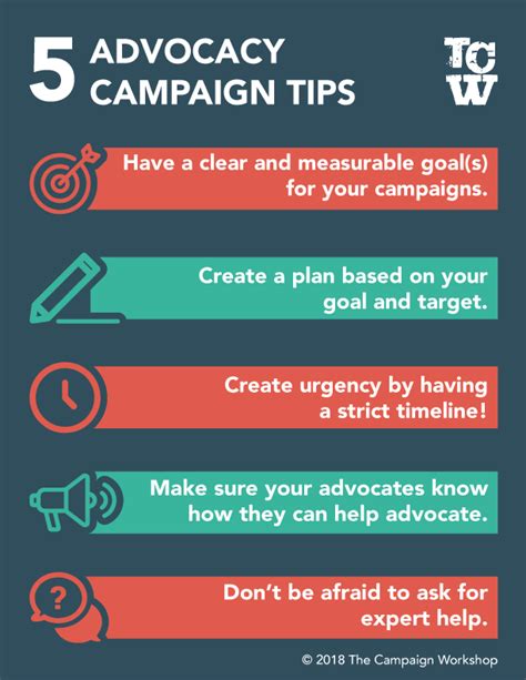 5 Advocacy Campaign Tips Infographics The Campaign Workshop