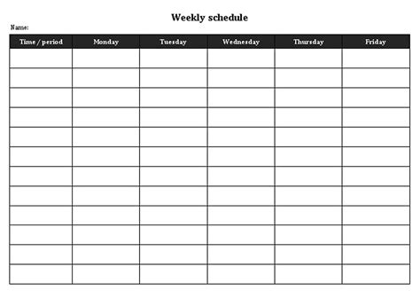 Work Schedule Template | think moldova