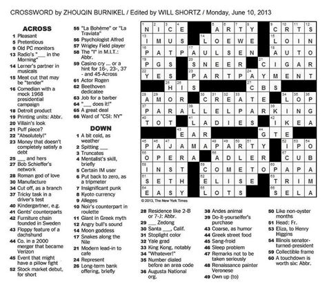 printable la times crossword puzzle