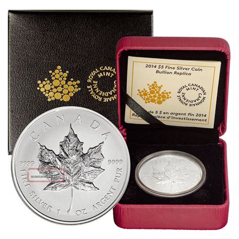 2014 Canada Maple Leaf Rev Proof 1 Oz Silver 5 Dollar Coin Box