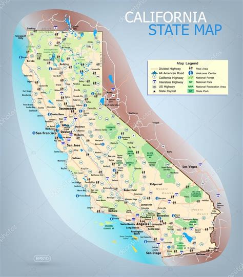 California State Map Stock Vector Image By ©sasa1867 19425129