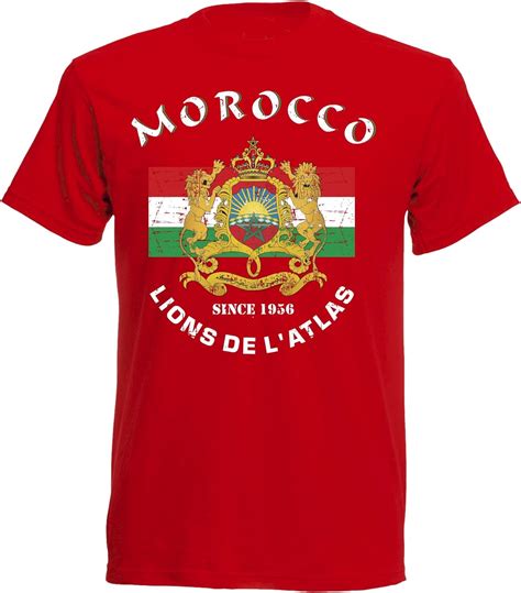 Aprom T Shirt Morocco Red MAR World Cup World Cup Amazon Co Uk Clothing