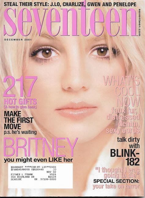 Britney Spears Seventeen 2001 Blink 182 Melissa Joan Hart Sabrina