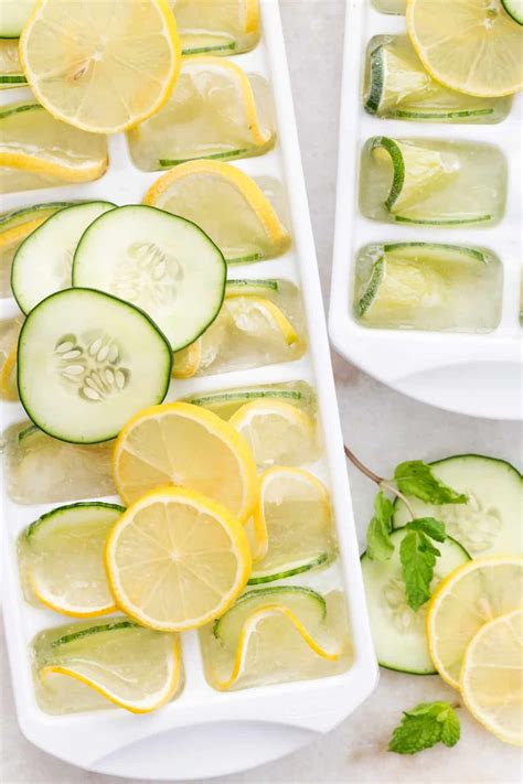 Hydrating Lemon Cucumber Ice Cubes The Harvest Kitchen