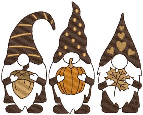 Fall Gnomes Embroidery Designs Machine Embroidery Designs At