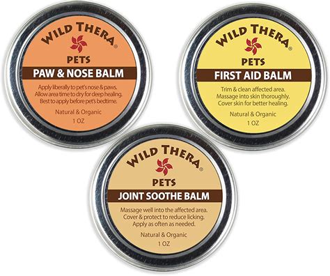 Wild Thera Pet Care Set 3 Balms For Paw And Nose Care Pet First Aid And