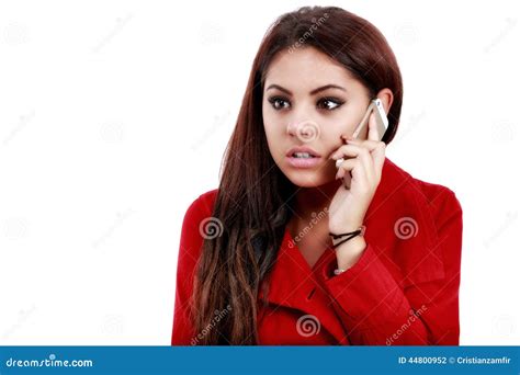 Shocked Young Woman Looking At Mobile Phone Stock Photo Image Of