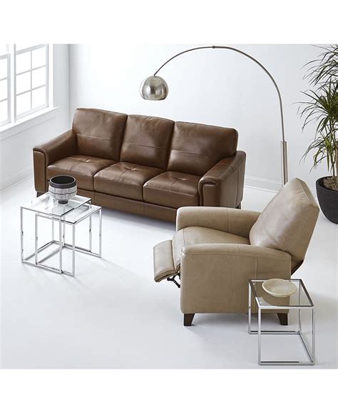 Furniture Brayna 88 Classic Leather Sofa Created For Macys Macys