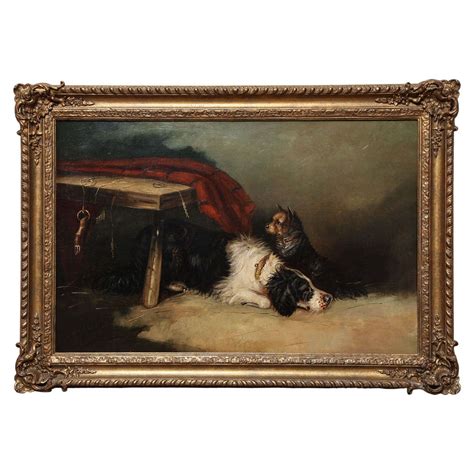 19th Century English Oil On Canvas Dog Painting For Sale At 1stdibs