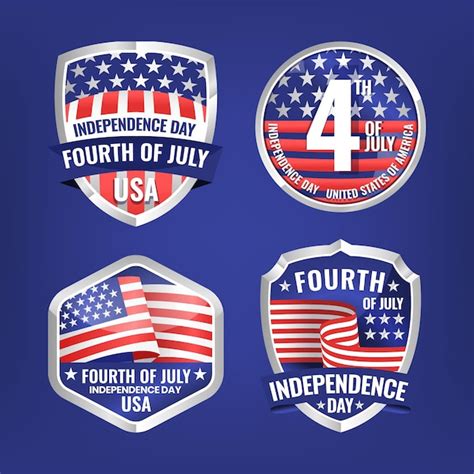 Free Vector Detailed Th Of July Independence Day Badge Collection