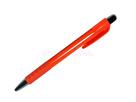 Orange Ballpoint Pen Stock Illustration Illustration Of Shiny 30387541