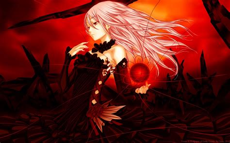 Wallpaper Illustration Anime Girls Red Artwork Demon Guilty Crown Yuzuriha Inori