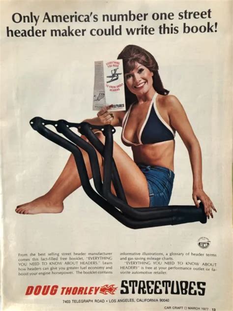 Vintage 1977 Sexy Auto Parts Doug Thorley Exhaust Original Color Ad 4 50 Picclick