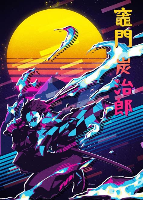 Tons of awesome demon slayer: 'Tanjiro Kamado' Poster by 80sRetro | Displate | Poster ...