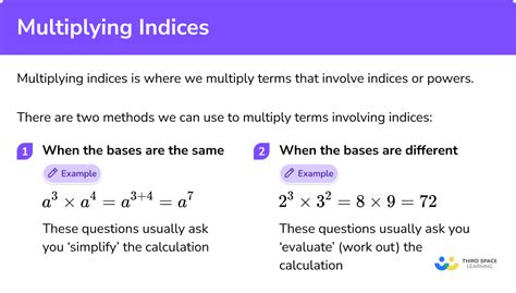 Multiplying Indices Gcse Maths Steps Examples And Worksheet