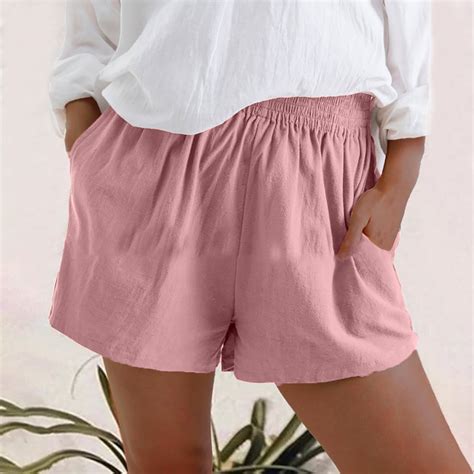 New Womens Loose High Waist Casual Cotton And Linen Pocket Straight Shorts Walmart Canada