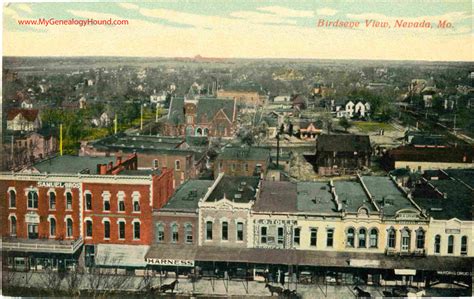 Nevada Missouri Birdseye View Vintage Postcard Historic Photo