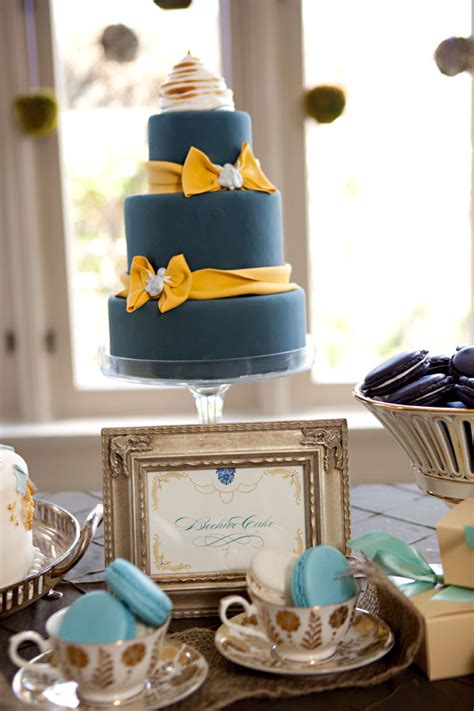 Wedding Cakes Pictures Dark Blue And Yellow Wedding Cakes