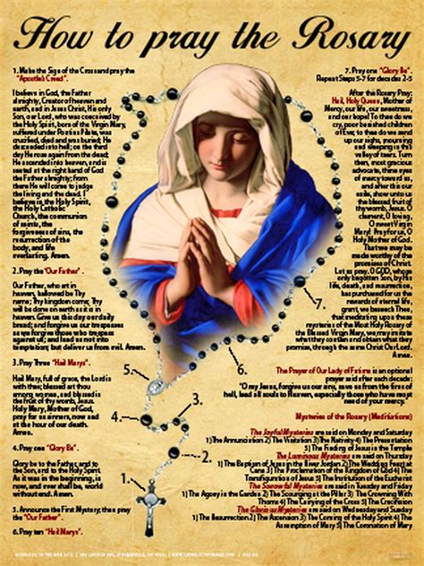 How To Pray The Rosary Poster In 2020 Praying The Rosary Rosary
