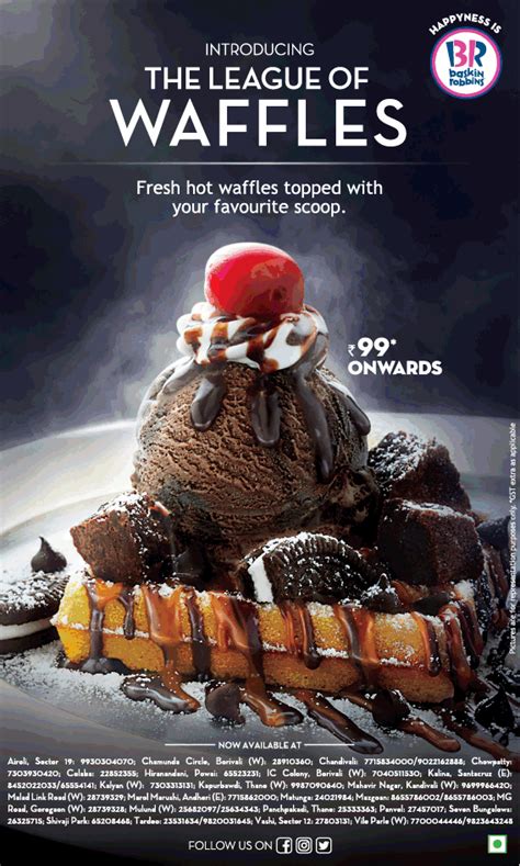 Baskin Robbins The League Of Waffles Rs Onwards Ad Advert Gallery