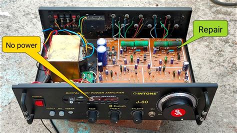 Audio Amplifier Repair 2n 3055 Amplifier Board Repair No Power Rk Electronics Youtube