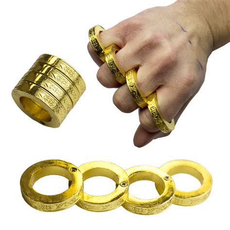 Kung Fu Finger Magic Golden Ring Self Defense Brass Knuckle