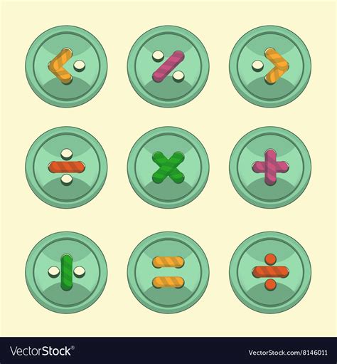 Buttons Math Royalty Free Vector Image Vectorstock