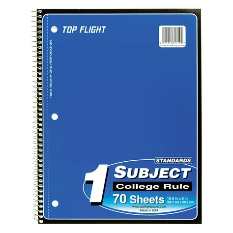 1 Subject Spiral Notebook College Rule