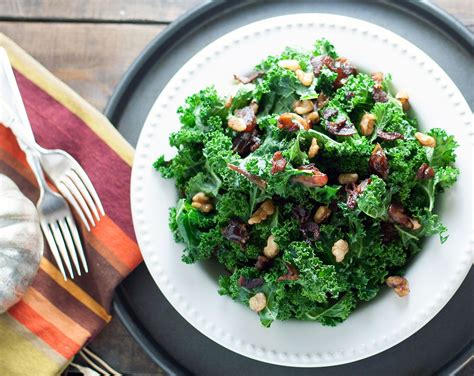 Warm Kale Salad With Bacon Dates And Walnuts Recipe Kale Salad