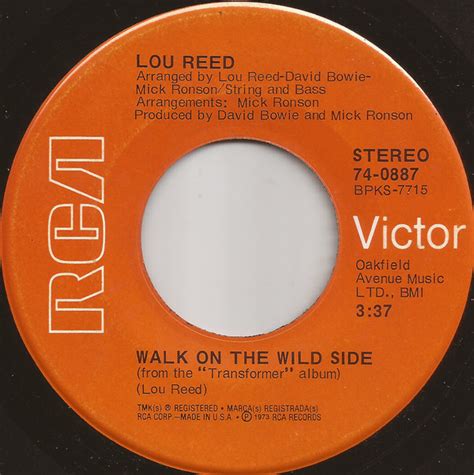 lou reed walk on the wild side 1973 vinyl discogs