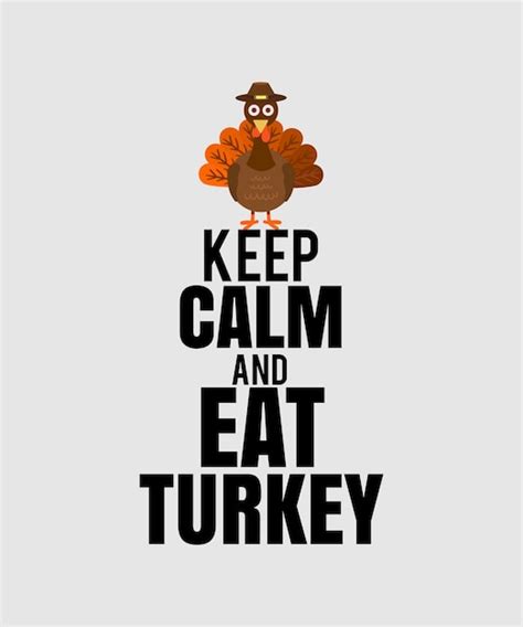 premium vector keep calm and eat turkey funny thanksgiving dinner tshirt