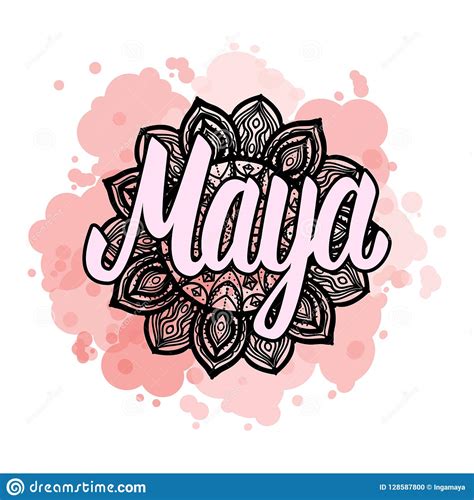 Download Lettering Female Name Maya On Bohemian Hand Drawn Frame ...