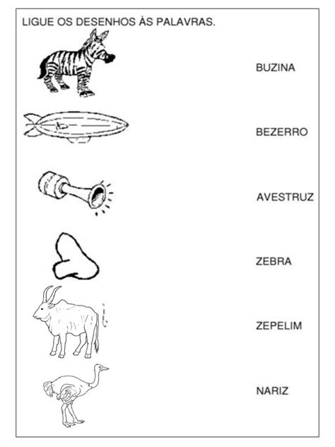 Atividades de alfabetização letra Z Dani Educar