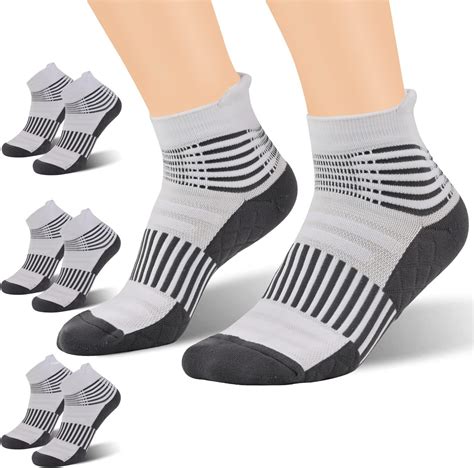 Iramy Compression Ankle Support Socks Foot Massage Pad 3 Pairs Athletic Running