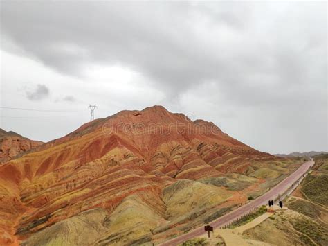 Rainbow Mountains Or Color Mountains Located In Zhangye Danxia Geopark