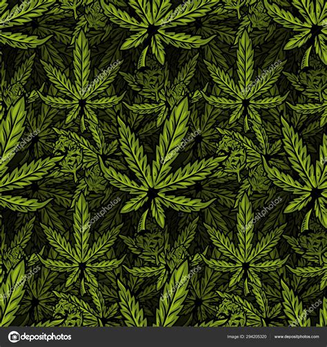Cannabis Seamless Pattern Print Design Stock Vector Image By ©dovbush94