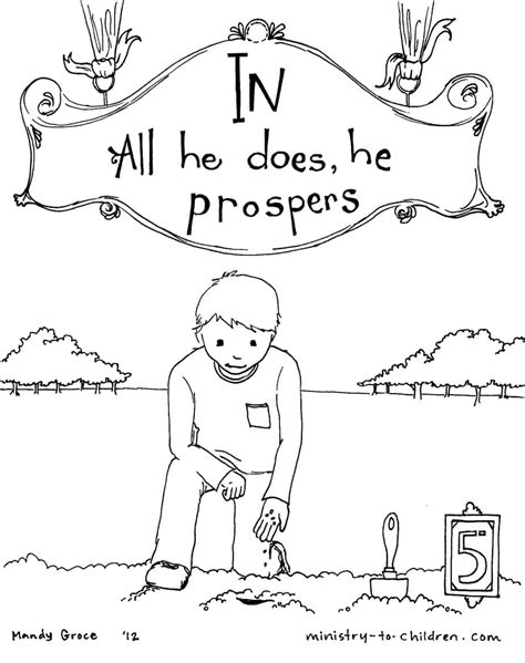 In Everything He Prospers Psalm 13 Coloring Page Ministry To Children