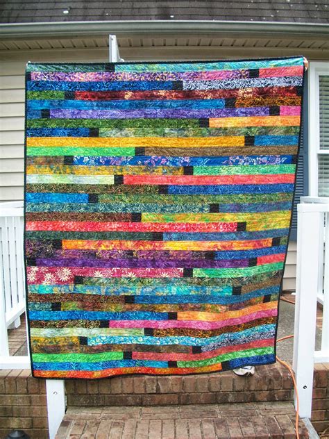 Sew Cook And Travel Dark Batiks Jelly Roll Race Quilt With Spacers