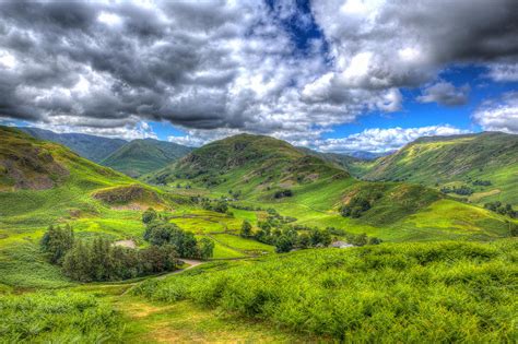 English Countryside Scene In The Lake District Martindale Valley Near