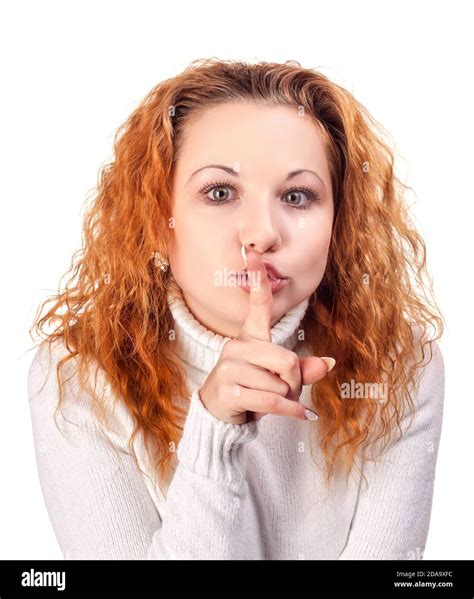 Beautiful Young Woman Asking For Silence Stock Photo Alamy