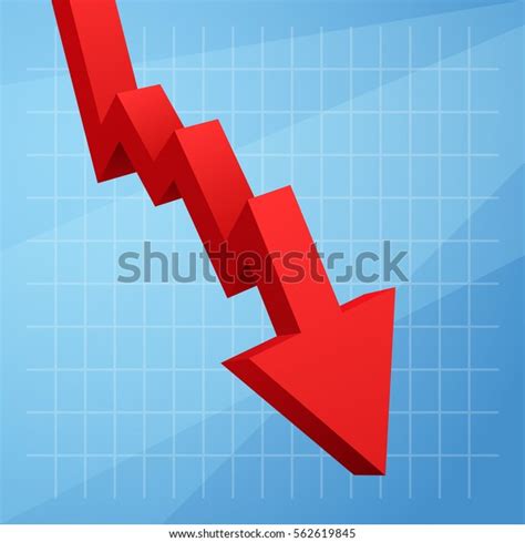 Red Arrow Graph Going Down Isolated Stock Vector Royalty Free 562619845