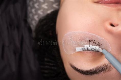 Eyelash Extension Process Portrait Of A Young Girl A Woman With
