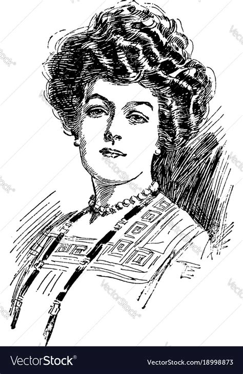 A Portrait Of Woman Face Vintage Engraving Vector Image
