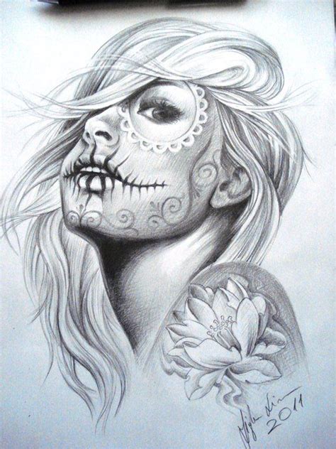 Adriana Lima As A Day Of The Dead Girl Mixed Media Skull Girl Tattoo