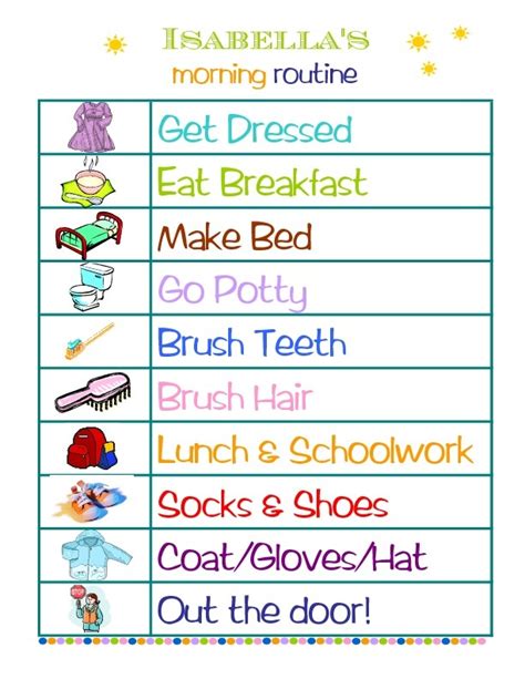 Morning Routine For School Days Laminated For Easy Check Off Made In
