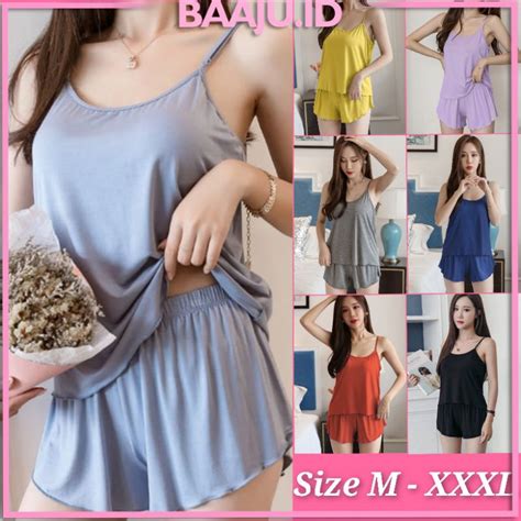 Jual Baaju Id Viral Set Baju Tidur Wanita Sexy Camisole Celana Piyama