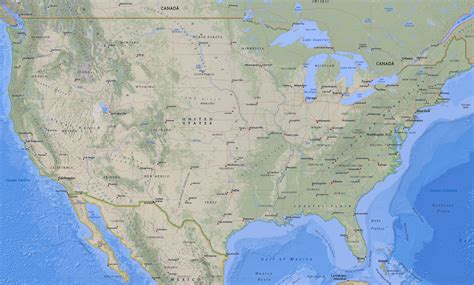 a large map of the united states with all major cities and roads in each country