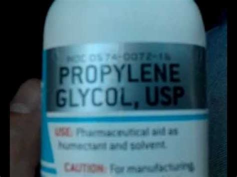 Please read the directions before use. Where to buy propylene glycol usp and glycerin - YouTube